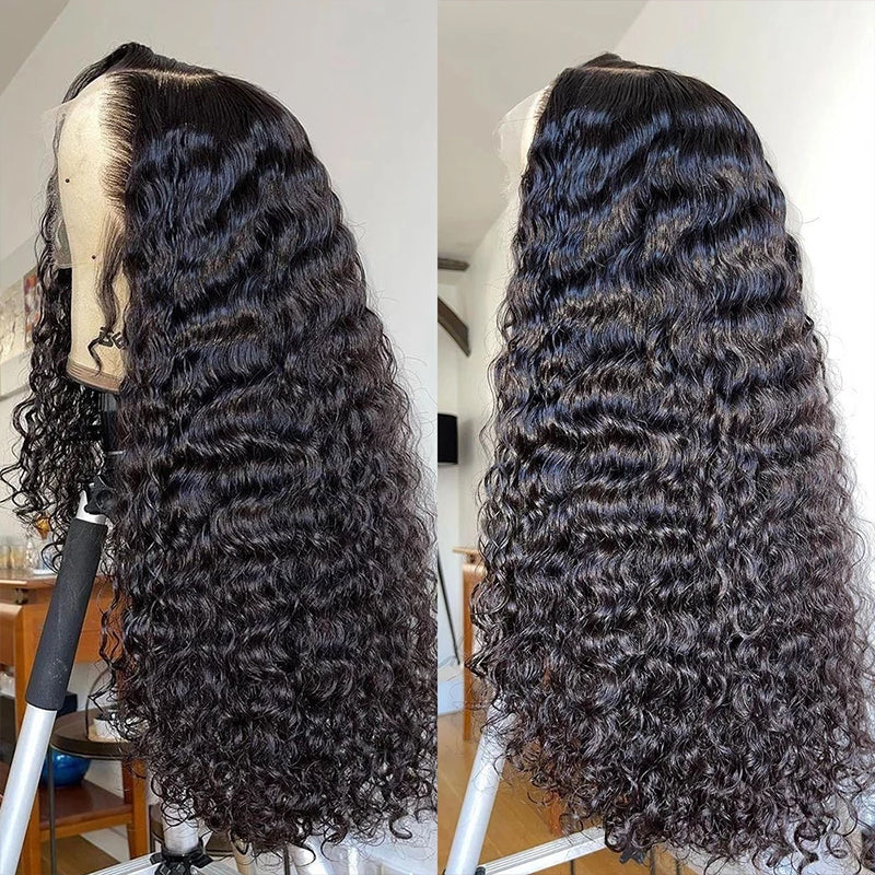 Water Wave 5*5 Closure Wigs Pre Plucked Natural Wave Real Human Lace Wig