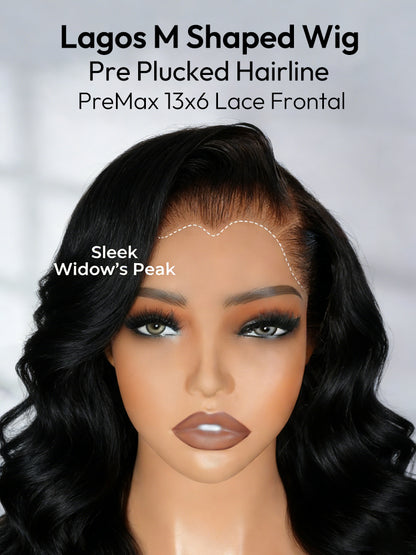 Upgraded M Hairline Wig Side Part Loose Body Wave Wig With Lagos 13x6 Ready To Go Wig 180% Density