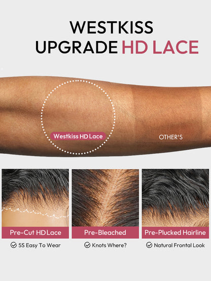 13x6 HD Lace Front Wear and Go Wig Side Pre-Braided Wig With Natural Wave Voluminous Human Hair