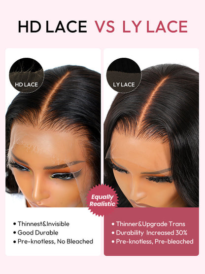 HD Wigs Lace Closure Wigs Transparent Body Wave Straight Invisible Wig