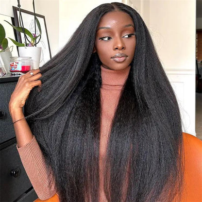Kinky Straight Brazilian Lace Front Wigs With Baby Hair Lace Front Human Hair Wig